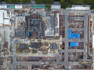 İnşaat alanının havadan görüntüsü