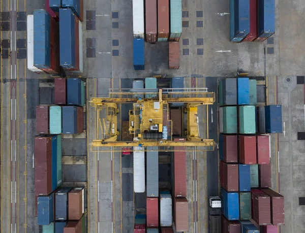 Flygfoto över containerfartyg i bangkok — Stockfoto