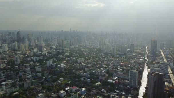 4 k luchtfoto van bangkok stad — Stockvideo