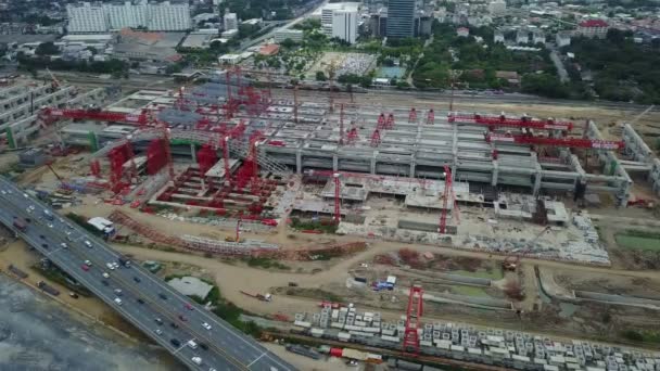 4k Luftaufnahmen von der Baustelle — Stockvideo