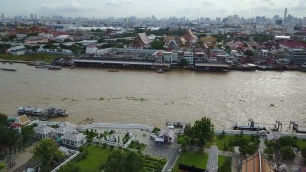 4 k ワット アルン寺バンコク、タイの空撮 — ストック動画