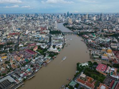 Bangkok, Chao Phraya Nehri'nin havadan görünümü