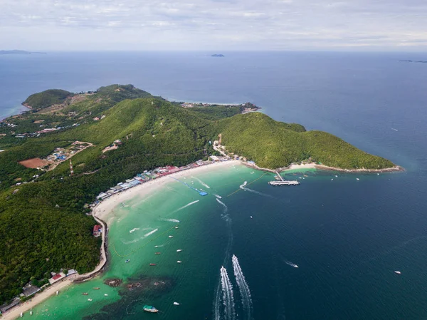 Flygfoto över Tawean beach på Ko Lan, Pattaya — Stockfoto