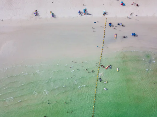 Aerial view of people on the beach
