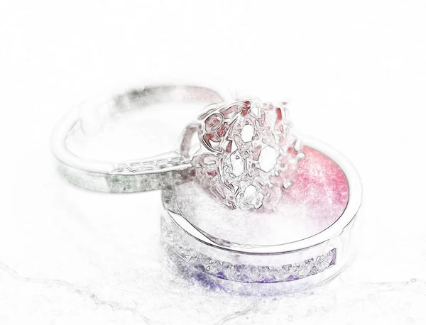 Wedding ring with a diamond — Stock Photo, Image