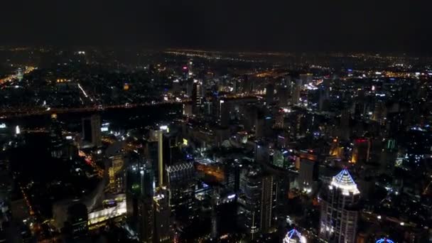 4 k hava gece manzara Bangkok trafik — Stok video