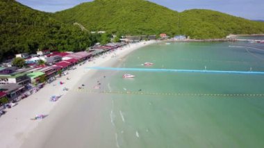 4 k hava görünümünü Asya tropik beach Paradise Ko Lan, Pattaya