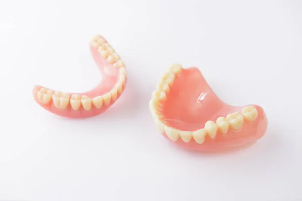 Dentures on white background — Stock Photo, Image