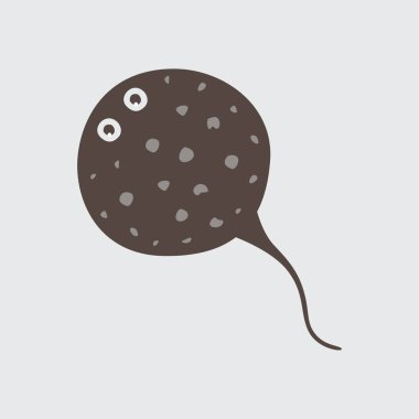 Komik karikatür stingray beyaz arka plan üzerinde