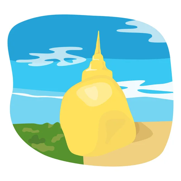 Golden Rock Kyaiktiyo Myanmar — Stock Vector