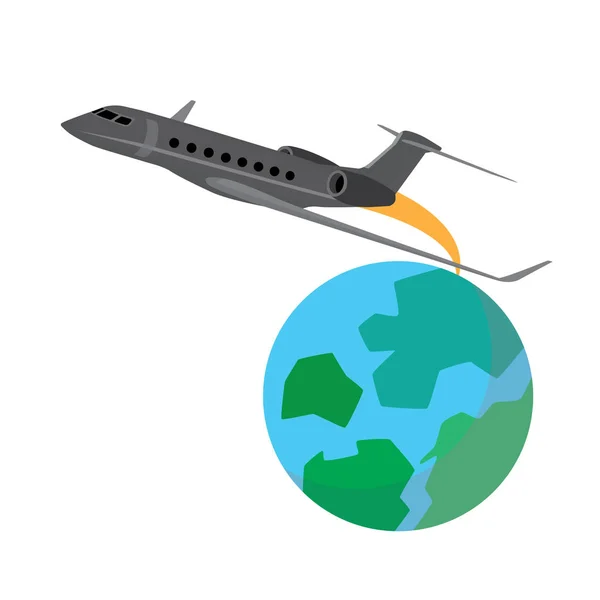Dünyanın Dört Bir Yanından Uçan Uçak — Stok Vektör