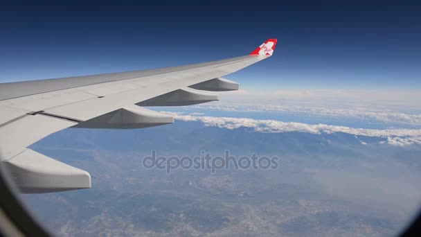 2015年12月14日 泰国航空亚洲 空中客车330 300 航线唐曼春武飞往仁川机场飞越台湾 — 图库视频影像
