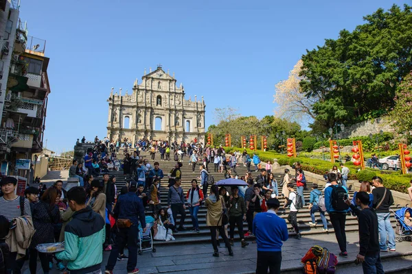 Macao Macao Febrero 2017 Mucha Gente Está Tomando Fotos Con — Foto de Stock