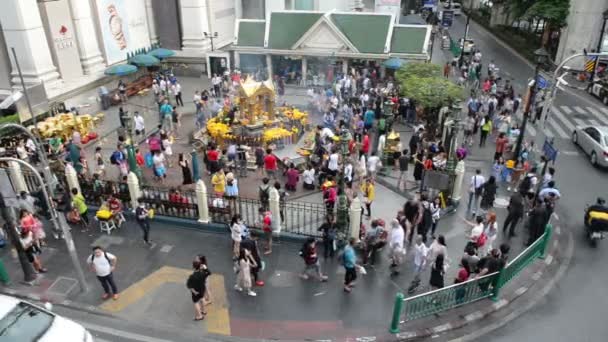 Bangkok Thailand Januar 2018 Ausländer Und Einheimische Besuchen Und Beten — Stockvideo