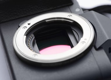 Dijital fotoğraf makinesi lens mount yakın çekim