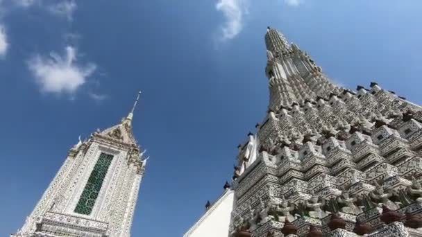 Wat Arun Templo Dawn Rio Chao Phraya — Vídeo de Stock
