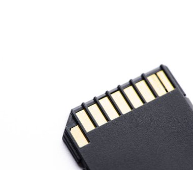 Siyah bellek Sd Kart. Beyaz arka plan üzerinde izole.