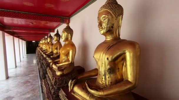 Buda Wat Pho Temple Bangkok Tailândia — Vídeo de Stock