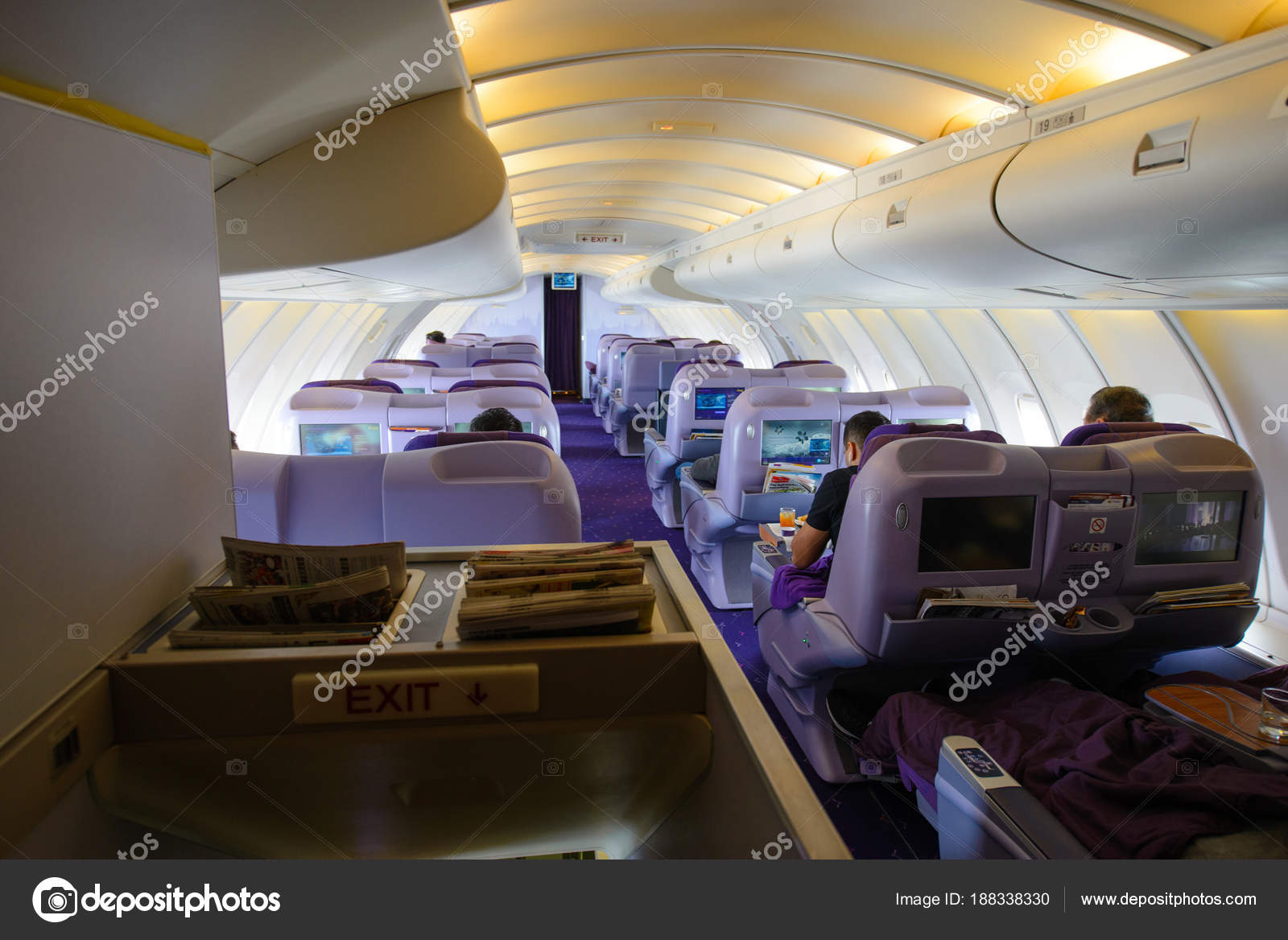 Bangkok Thailand October 2017 Interior Boeing 747 400 Business Class ... Bangkok Thailand October 2017 Interior Boeing 747 400 Business Class ...