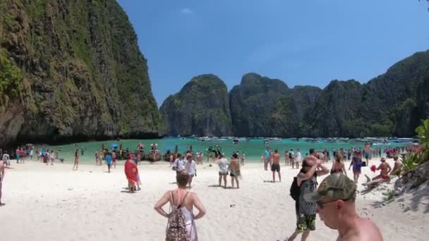 Krabi Tailandia Marzo 2018 Turistas Todo Mundo Vienen Esta Famosa — Vídeos de Stock