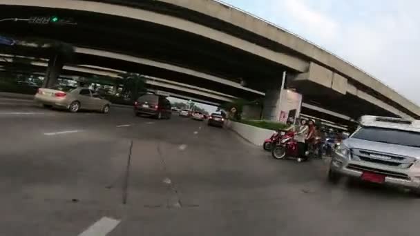 Bangkok Tayland Nisan 2018 Görünüm Bangkok Bir Yolda Bir Motosiklet — Stok video