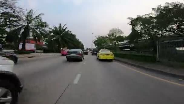 Bangkok Thaiföld 2018 Április Szempontjából Motorkerékpár Lovas Úton Bangkokban — Stock videók