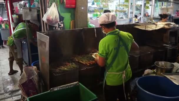 Bangkok Tailândia Maio 2018 Camarão Cozinhado Não Identificado Yaowarat Road — Vídeo de Stock