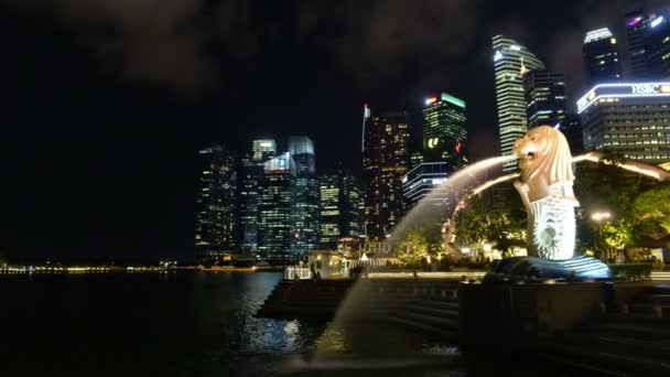 Singapore Singapore Maggio 2018 Time Lapse Dell Iconica Statua Merlion — Video Stock