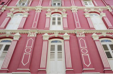 Singapur 'un Chinatown bölgesinde geleneksel mimari