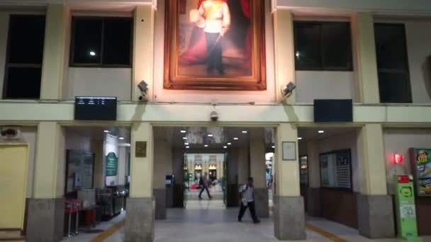 Bangkok Thailand Mai 2018 Hua Lampong Bahnhof Ist Einer Der — Stockvideo