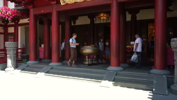 Singapur Singapur Mayo 2018 Turismo Buddha Tooth Relic Temple Museo — Vídeo de stock