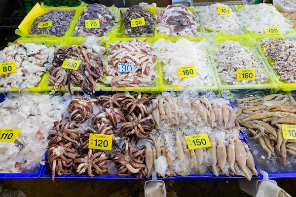 Fresh Octopus Ice Fish Market Thailand — Stock Photo, Image