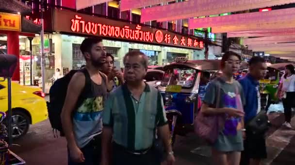 Bangkok Tailandia Diciembre 2019 Los Turistas Identificados Con Tráfico Están — Vídeos de Stock