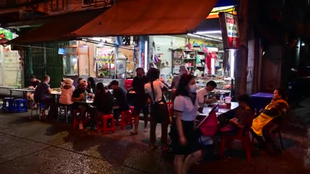 Bangkok Thailandia Dicembre 2019 Turisti Non Identificati Che Cenano Cibo — Video Stock