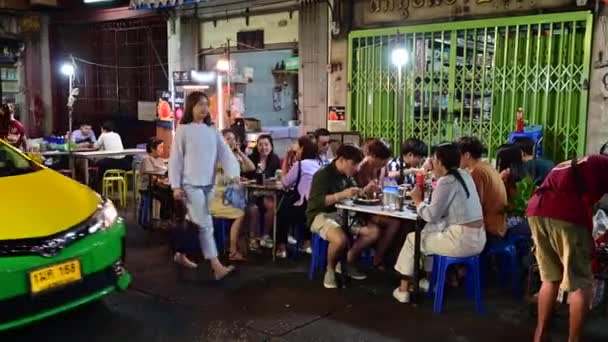 Bangkok Thaïlande Décembre 2019 Touristes Non Identifiés Dînant Bustling Autour — Video