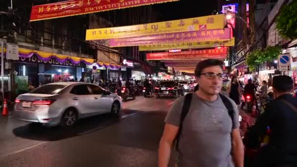 Bangkok Thaïlande Décembre 2019 Les Touristes Non Identifiés Marchent Nuit — Video