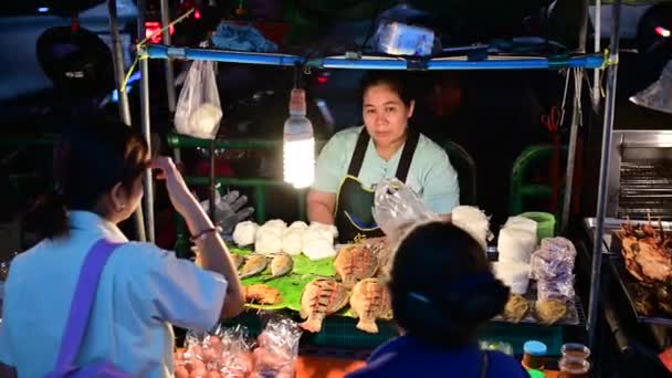 Bangkok Thailand November 2019 Lokaler Street Food Stand Bangkok — Stockvideo