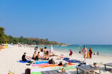 Rayong, Thailand - January 18, 2020 : Beautiful Sai Kaew beach, Koh Samed