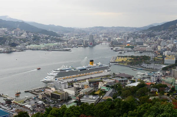 Nagasaki Japan November 2019 Havsnära Stad Asien Med Hamn Och — Stockfoto