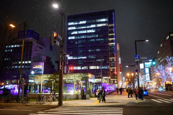 삿포로 2019 사람들 겨울에는 삿포로를 다닌다 — 스톡 사진