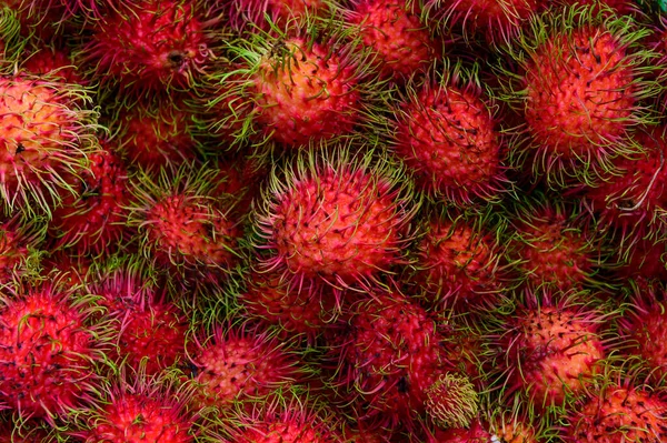 Red Rambutans Sell Thailand — Stock Photo, Image