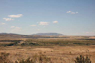 Dağların arkasındaki yeşil tepeler