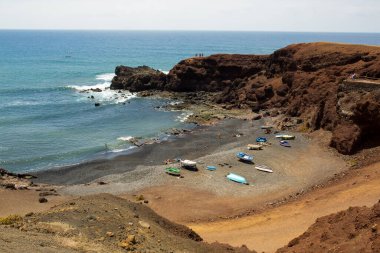Lanzarote 'deki El Golfo Koyu - Kanarya Adaları - İspanya