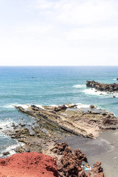 Όρμος Golfo Στο Lanzarote Κανάριοι Νήσοι Ισπανία — Φωτογραφία Αρχείου