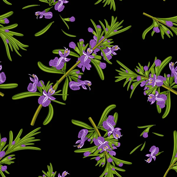 ローズマリーの花のシームレス テクスチャ — ストックベクタ