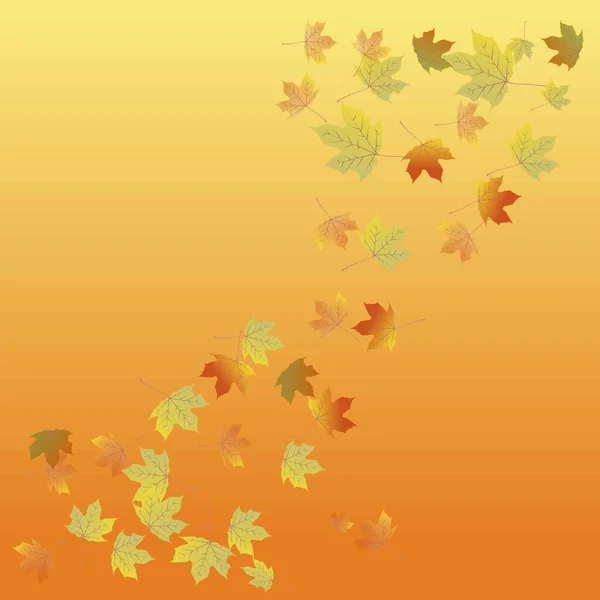 Ilustración Vectorial Fondo Otoño Para Diseño Hojas Colores Naranja — Vector de stock