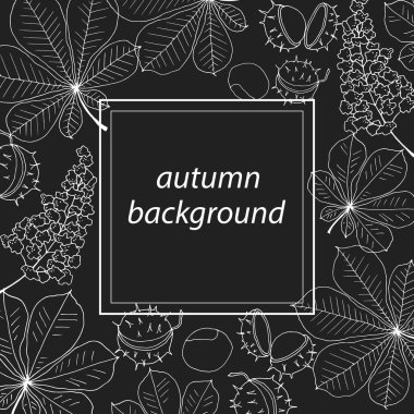 metin için arkaplan, kestane ağacı ögeleriyle grafik çizimi