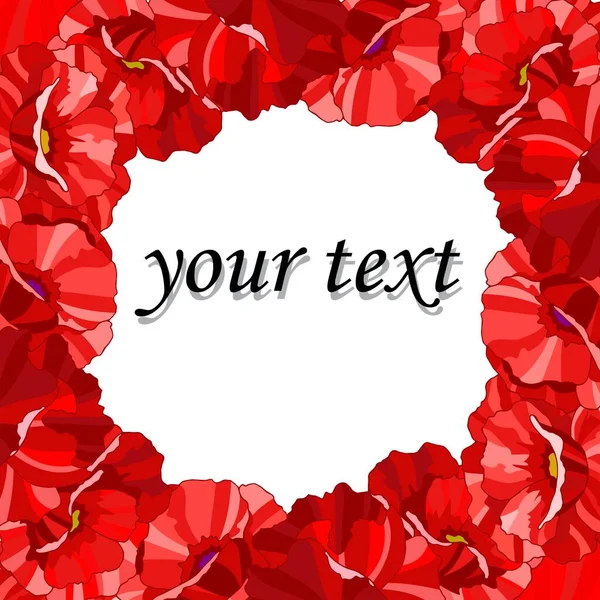 Hintergrund Für Text Mit Roten Mohnblumen Vektorillustration Für Unterschiedliches Design — Stockvektor