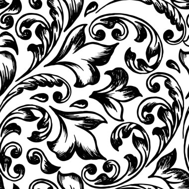 Klasik stilde kusursuz desen, duvar kağıdı ve kumaş süsü, ambalaj kağıdı, farklı tasarımlar için arkaplan, yapıştırma kitabı