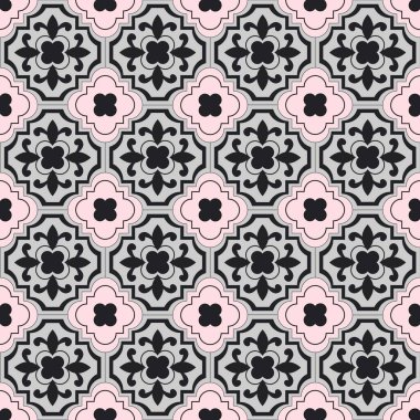 Klasik stilde kusursuz desen, duvar kağıdı ve kumaş süsü, ambalaj kağıdı, farklı tasarımlar için arkaplan, yapıştırma kitabı